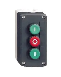 Aktuální SCHNEIDER XALD339 Ovládací skříň třítlačítková, 3 lícuj., 1Z - zelená, 1V - rudá, 1Z - zel