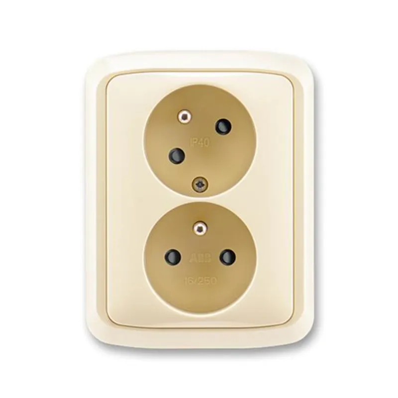 Limitovaná Edice ABB 5513A-C02357 C, TANGO Zásuvka dvojnásobná, s cl., nat.dut.; sl.kost