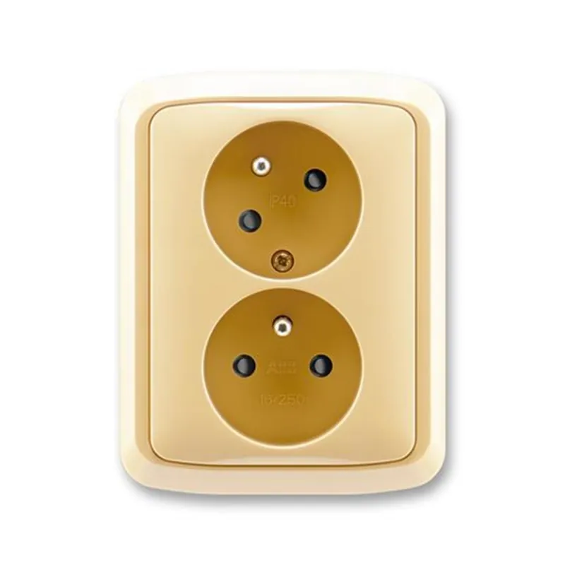 ABB 5513A-C02357 D, TANGO Zásuvka dvojnásobná, s cl., nat.dut.; béžová Akční Cena