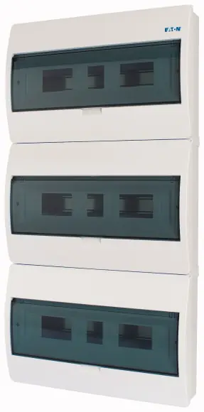 Tovární Cena EATON 280351 BC-O-3/54-ECO Rozvodnice NA omítku, průhledné plast. dveře, 54 mod.