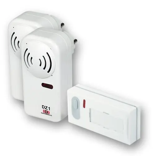 ELEKTROBOCK 0212 DZ2-1 Bezdrátový zvonek, Un.230V AC zvuk GONG 2x přijímač dosah 200m Must-Have
