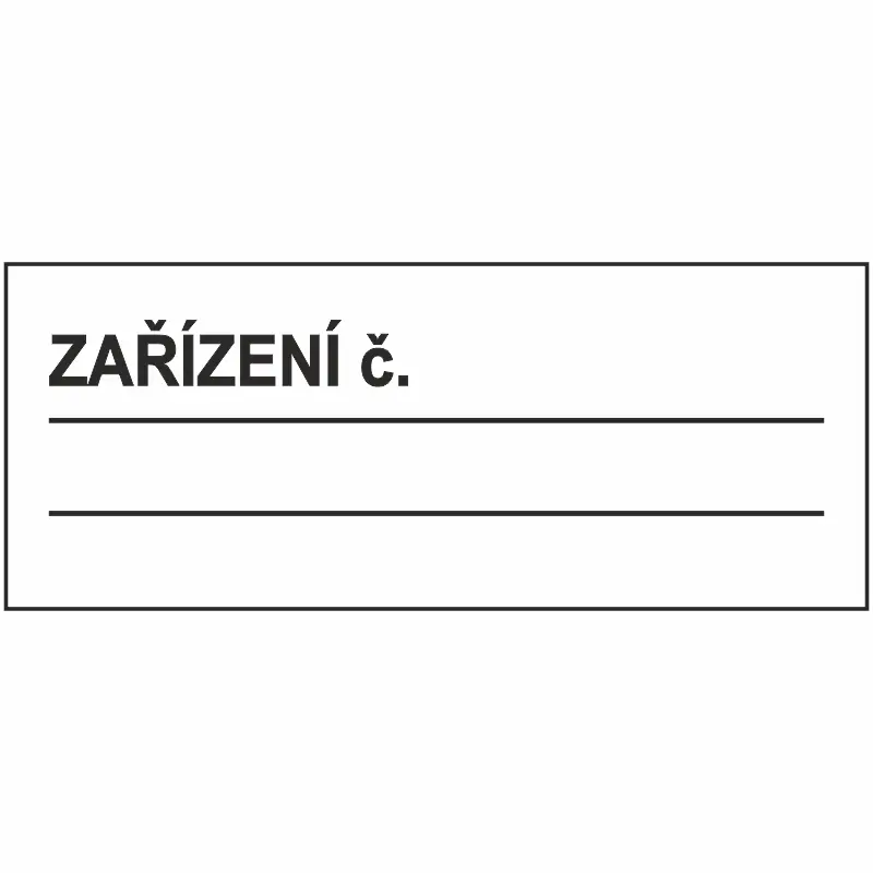 STRO.M DT045b-15-01 Zařízení č. .......   10x4cm (samolepka) Nízká Cena