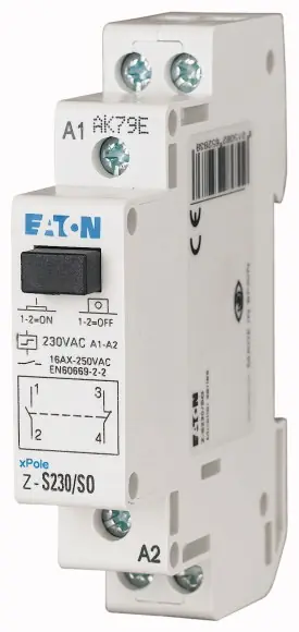 EATON 265283 Z-S230/SO Impulsní relé, tlačítko, 230 V~, 1zap.1vyp. kont. Poslední Šance