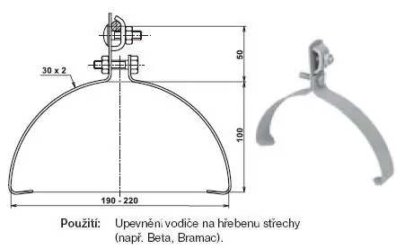 Trendový TREMIS VN2190 / PV 15a N ( nerez ) podpěra vedení na hřebenáče