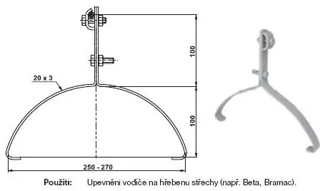 TREMIS VN2195 / PV 15b N ( nerez ) podpěra vedení na hřebenáče Sezónní Sleva