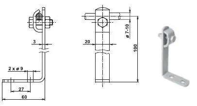 Záruka V Ceně TREMIS VN2235 / PV 23 N ( nerez ) podpěra vedení na plechové střechy