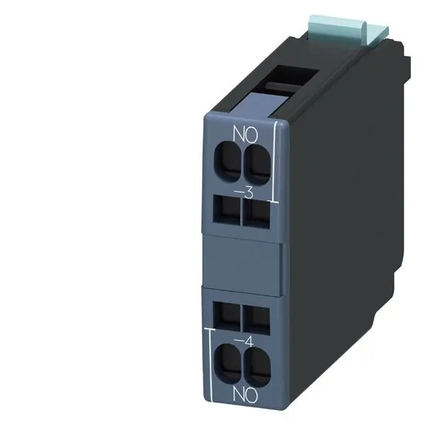 SIEMENS 3RH1921-2CA10 AUXILIARY SWITCH BLOCK, 1 NO, DIN EN50005, CAGE CLAMP CONNECTION, FO Novinka