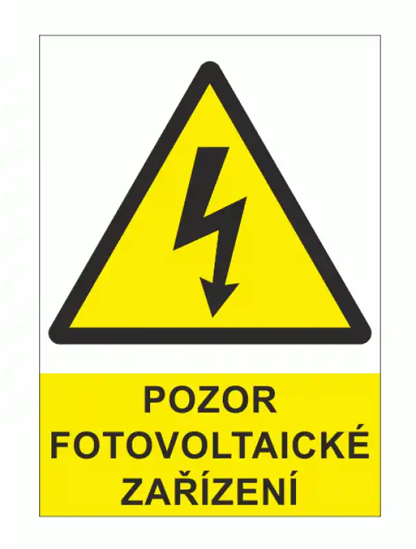STRO.M FVE01-33-03 Pozor fotovoltaické zařízení A6 (samolepka) Tovární Cena