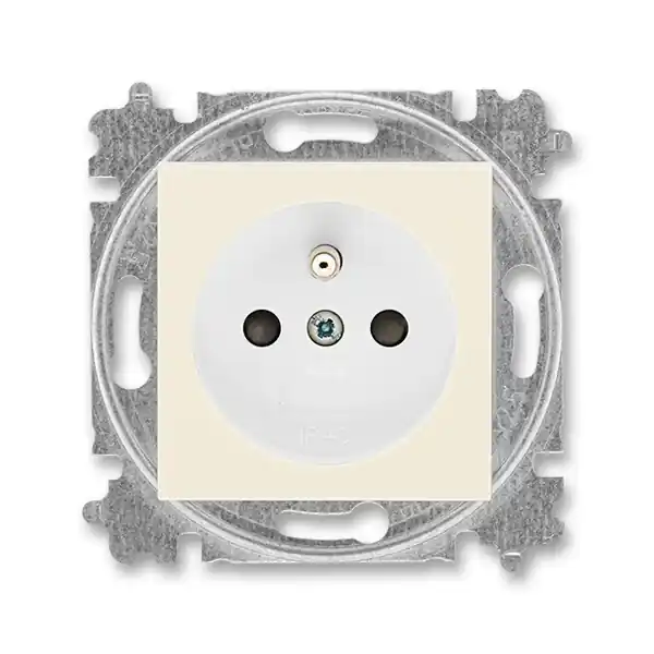 ABB 6619H-A06357 17, LEVIT Zásuvka jednonásobná s ochranným kolíkem, s clonkami, slonová kost / bílá Rychlé Dodání