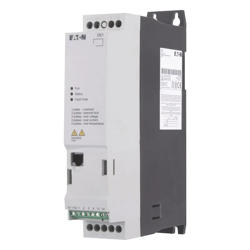 EATON 174331 DE1-127D0FN-N20N Frekvenční startér 1x230/3x230VAC; 1,5kW; 7A; IP20; RFI filtr Časově Omezené