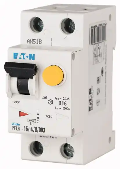EATON 112872 PFL6-6/1N/B/003-A Chránič s nadp. ochranou, 250A+puls.SS, A, 1+N, 6kA, char.B, 0.03A, 6A Tovární Cena