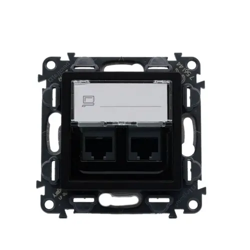 Speciální Cena LEGRAND 75C6UC2 Valena LIFE datová zásuvka 2xRJ45 Cat6 UTP černá LIN