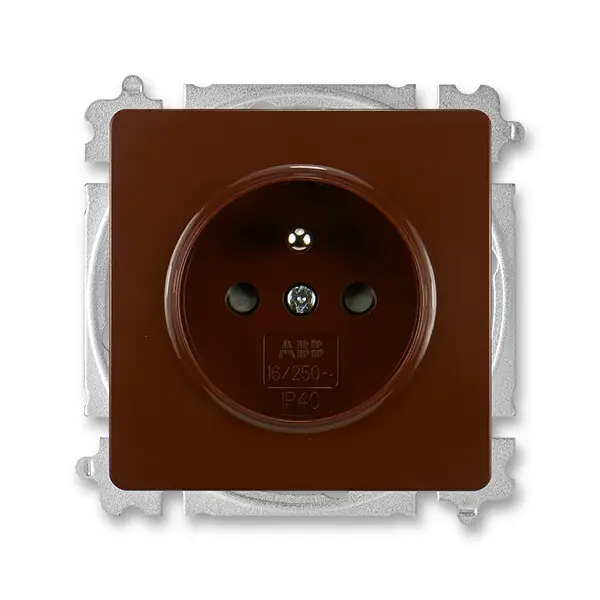 ABB 6619G-A06357 H1, SWING Zásuvka jednonásobná s ochranným kolíkem, s cl.; hnědá Speciální Cena