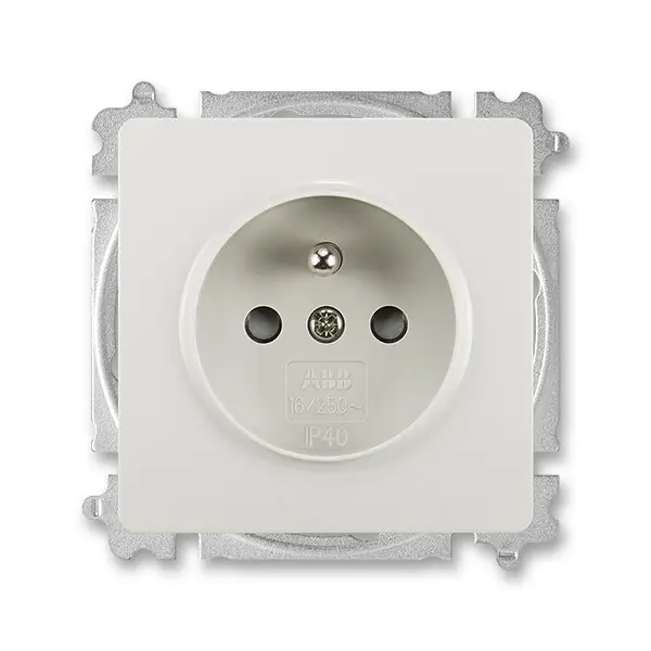 ABB 6619G-A06357 S1, SWING Zásuvka jednonásobná s ochranným kolíkem, s cl.; světle šedá Aktuální