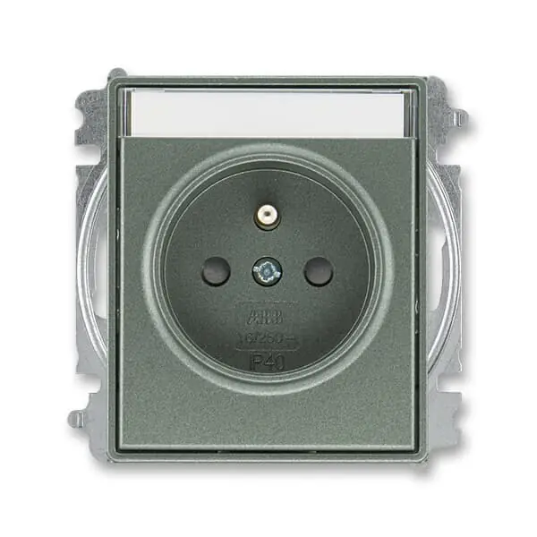 ABB 6619E-A06352 34, TIME Zásuvka jednonásobná s ochranným kolíkem, s cl., s pop.pol.; antracitová Cenový Hit