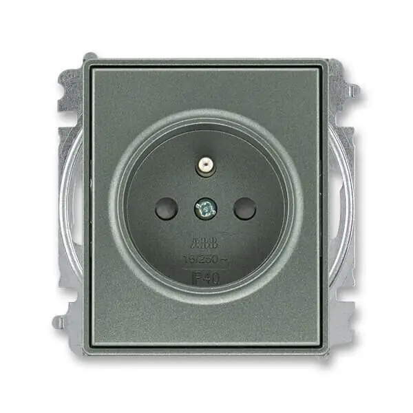 ABB 6619E-A06357 34, TIME Zásuvka jednonásobná s ochranným kolíkem, s cl.; antracitová Profesionální