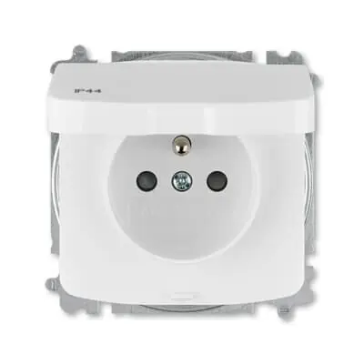 ABB 6619A-A06997 B, TANGO Zásuvka jednonásobná s ochranným kolíkem, s cl., s víčkem IP44; bílá Speciální Cena