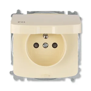 Limitovaná Edice ABB 6619A-A06997 C, TANGO Zásuvka jednonásobná s ochranným kolíkem, s cl., s víčkem IP44; slonová kost