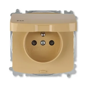 Prémiový ABB 6619A-A06997 D, TANGO Zásuvka jednonásobná s ochranným kolíkem, s cl., s víčkem IP44; béžová
