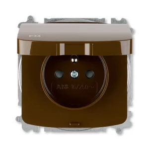 ABB 6619A-A06997 H, TANGO Zásuvka jednonásobná s ochranným kolíkem, s cl., s víčkem IP44; hnědá Koupit Online