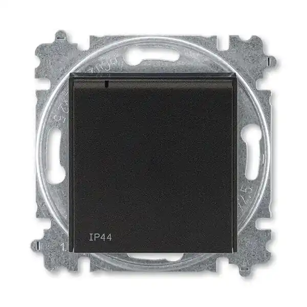 ABB 6619H-A06997 63, LEVIT Zásuvka jednonásobná s ochranným kolíkem, s cl., s víčkem IP44; onyx / kouřová černá Speciální Cena