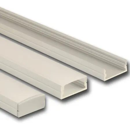 Prémiový McLED ML-761.008.43.2 Přisazený hliníkový profil PF, 24x10 mm, včetně mléčného difuzoru, 2 m