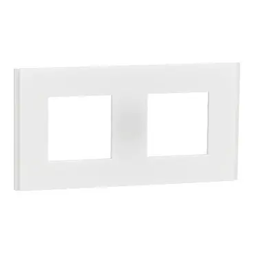 SCHNEIDER NU600479 UNICA Krycí rámeček, Unica Deco Materials, dvojnásobný, Translucent white Limitovaná Edice