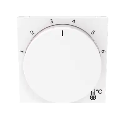 Moderní ABB 3292H-A00300 01 LEVIT Kryt termostatu prostorového s otočným ovládáním, s upevňovací maticí; bílá/ledová bílá