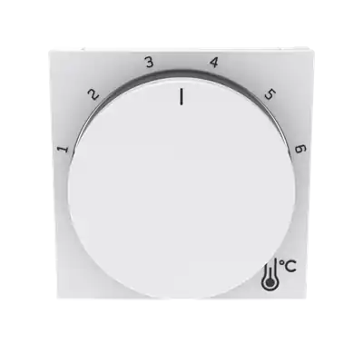 Vysoce Kvalitní ABB 3292H-A00300 62 LEVIT Kryt termostatu prostorového s otočným ovládáním, s upevňovací maticí; bílá/kouřová černá