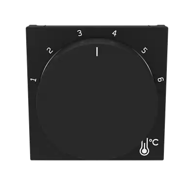 Omezená Nabídka ABB 3292H-A00300 63 LEVIT Kryt termostatu prostorového s otočným ovládáním, s upevňovací maticí; onyx/kouřová černá