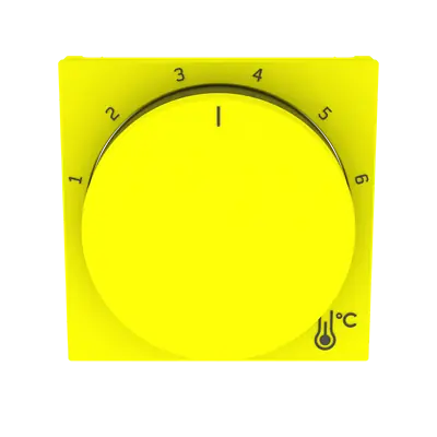 ABB 3292H-A00300 64 LEVIT Kryt termostatu prostorového s otočným ovládáním, s upevňovací maticí; žlutá/kouřová černá Zlevněný