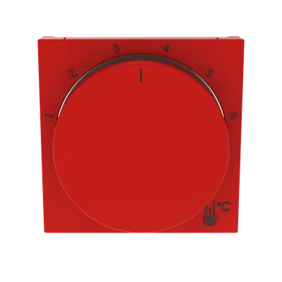 Ihned K Objednání ABB 3292H-A00300 65 LEVIT Kryt termostatu prostorového s otočným ovládáním, s upevňovací maticí; červená/kouř. černá