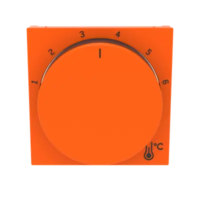 ABB 3292H-A00300 66 LEVIT Kryt termostatu prostorového s otočným ovládáním, s upevňovací maticí; oranžová/kouř. černá Značkový