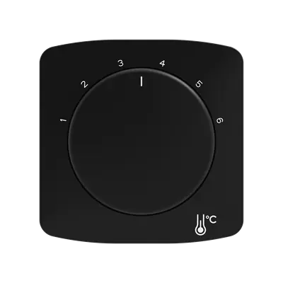 ABB 3292A-A00300 N TANGO Kryt termostatu prostorového s otočným ovládáním, s upevňovací maticí; černá Prémiový