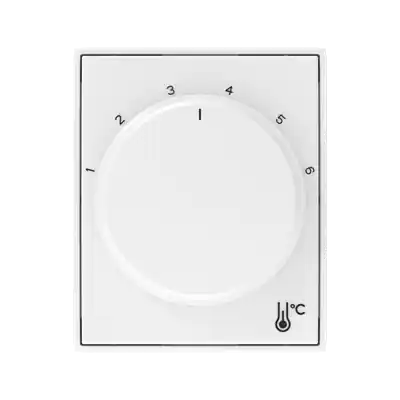 Značkový ABB 3292E-A00300 03 ELEMENT Kryt termostatu prostorového s otočným ovládáním, s upevňovací maticí; bílá/bílá