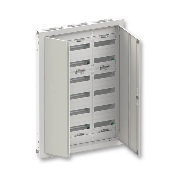 Prémiový ABB ELSYNN CU37R Zapuštěná oceloplechová rozvodnice s dvířky 6 řadá (216 modulů) IP30/IK09 bílá *2CPX052606R9999
