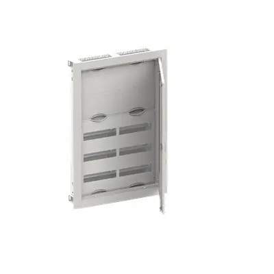 Výhodná Nabídka ABB ELSYNN CU25K Zapuštěná oceloplechová rozvodnice s dvířky 5 řadá (72 modulů) 2 řady svorky 3 řady přístroje IP30/IK09 bílá *2CPX052623R9999