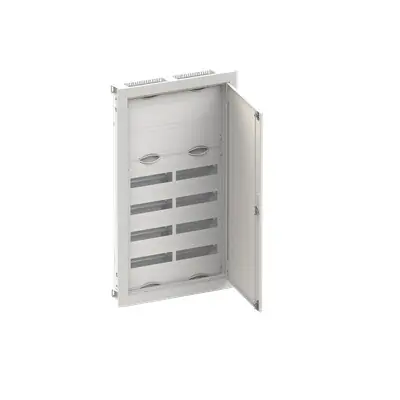 Vysoce Kvalitní ABB ELSYNN CU26K Zapuštěná oceloplechová rozvodnice s dvířky 6 řadá (96 modulů) 2 řady svorky 4 řady přístroje IP30/IK09 bílá *2CPX052624R9999