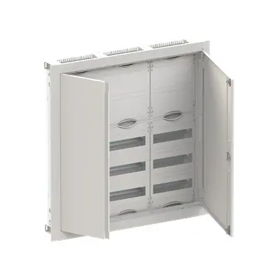 ABB ELSYNN CU35K Zapuštěná oceloplechová rozvodnice s dvířky 5 řadá (108 modulů) 2 řady svorky 3 řady přístroje IP30/IK09 bílá *2CPX052626R9999 Expresní Doručení