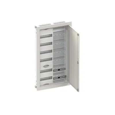 ABB ELSYNN CU26VM Zapuštěná oceloplechová multimediální rozvodnice s dvířky 6 řadá (72 modulů) 1 přístroje 1 multimédia IP30/IK09 bílá *2CPX052666R9999 Originální