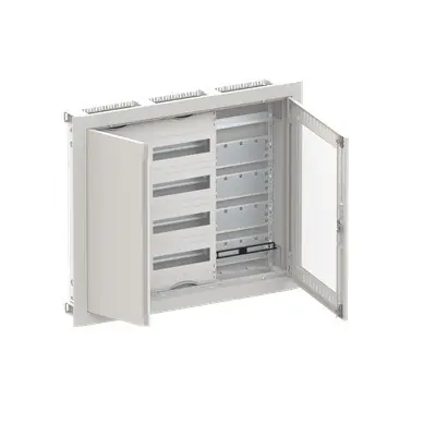 ABB ELSYNN CU34VMW Zapuštěná oceloplechová multimediální rozvodnice s dvířky 4 řadá (96 modulů) 2 přístroje 1 multimédia IP30/IK09 bílá *2CPX052682R9999 Velkoobchod