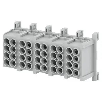 ABB ELSYNN ZHK255 -hlavní svorkovnice DIN rail, 52 mm x 100 mm x 37 mm  5-pólů, 2x 25mm² a 2x 16 mm² na pól, 80A, IP20 *2CPX054367R9999 Super Cena