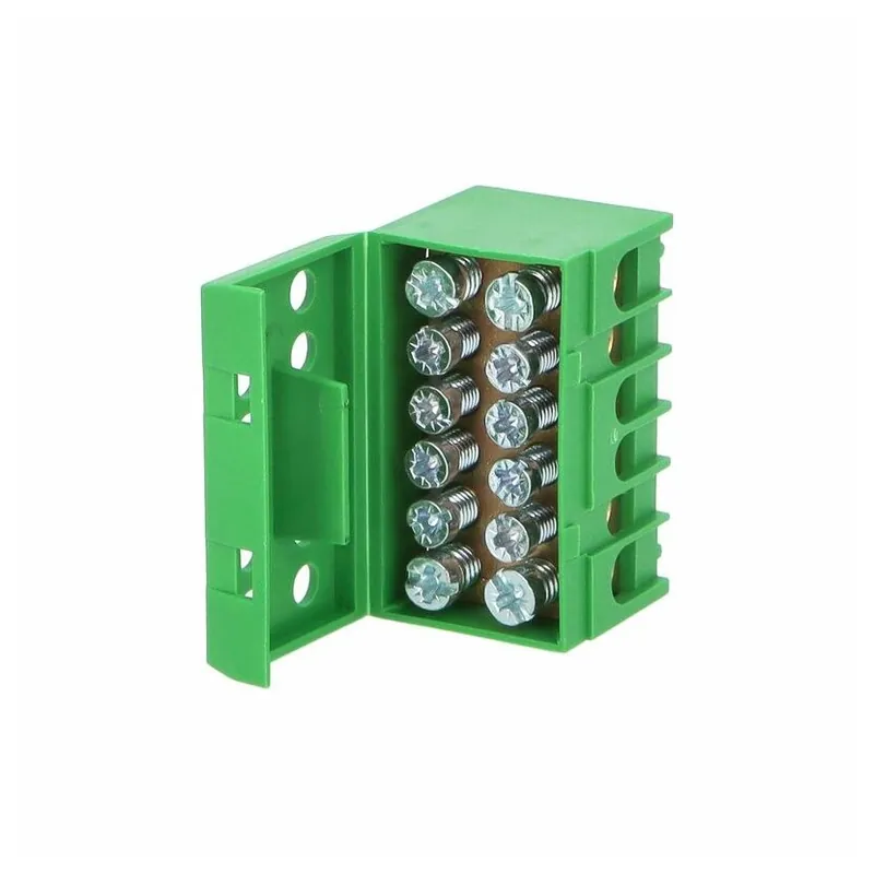 Záruka V Ceně POLLMANN 2020240 Můstek PE 8+4 (svork.8x16mm2, 4x25mm2) krytý dvouřadý, IP20, zelený, 130A, na DIN