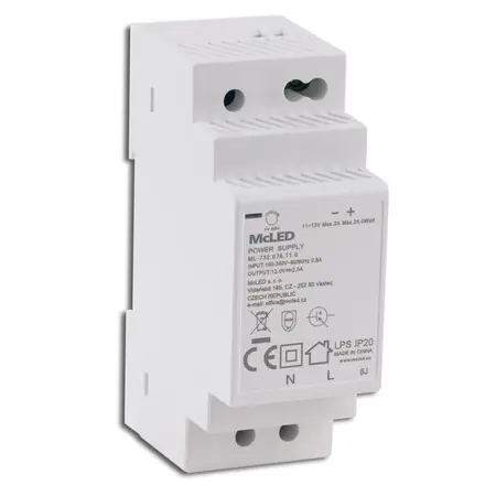 McLED ML-732.078.11.0 Napájecí zdroj 24W, DC12V/2A, IP20, na DIN lištu Oblíbený