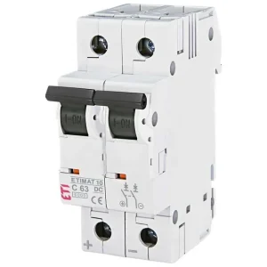 Originální ETI 002138722 ETIMAT 10-DC 2p C63 6kA Jistič 2-pól, C, 6kA, 16A, 400V DC
