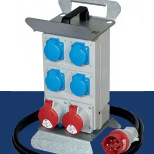 ETI 004483470 EDS12SD RCD 4/2 16/32/P B Zásuvková kombinace přenosná 4x zásuvka 230V/AC + 1x16A 5p+1x32A 5p 390x200x220mm Sezónní Sleva