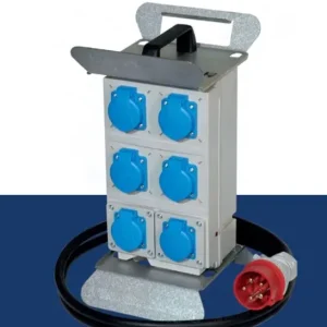 ETI 004483473 EDS12SD RCD 6/P B Zásuvková kombinace přenosná 6x zásuvka 230V/AC 390x200x220mm Top Prodej