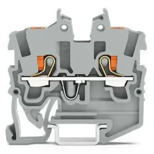 WAGO 2250-1201 2vodičová průchozí svorka Mini s ovládacím tlačítkem 1 mm², bezšroubová, šedá Poslední Šance