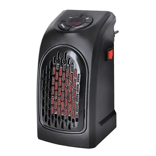 Cenový Hit SOLIGHT KP09 Přímotop kompaktní do zásuvky, 350W, nastavitelný termostat, časovač, LED displej, černá