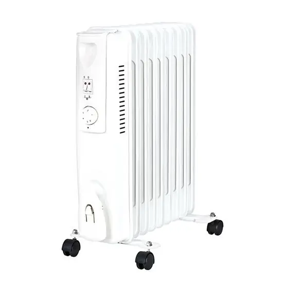Ruční Výroba SOLIGHT OR01 Olejový radiátor přenosný, nastavitelný výkon 800W/1200W/2000W, nastavitelný termostat, kolečka, bílá